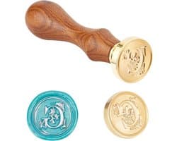 DIY Houten Wax Seal Stempel met Alphabet Scrapbook Brass Stempels en Houten Handvat, Letter G, 25x14mm, Perfect voor Creatieve Projecten en Kaarten maken