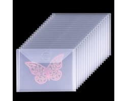 Set van 20 Transparante Stempels en Stansopbergzakken 13 x 18 cm Herbruikbare Plastic Zakjes voor Scrapbooking en Stencils