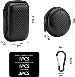 Store_9 - Mini-hoofdtelefoon-opbergdozen - Opbergtas - Harde EVA-koffer - Zwart - Reisaccessoires - Hoofdtelefoon en datakabel - 2 stuks — thumbnail 3