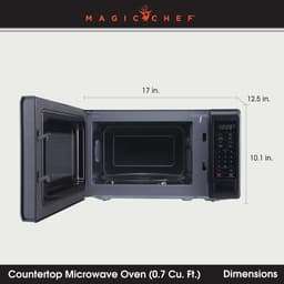 Compacte Magnetron - Kleine Keukenoven - Snel Opwarmen - 6 Voorgeprogrammeerde Instellingen - 700 Watt - Zwart — thumbnail 3