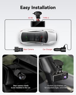 4K Dash Cam - Auto Camera - Veilige Ritten - Touchscreen Bediening - 3.18 Inch Scherm - Zwart — thumbnail 3