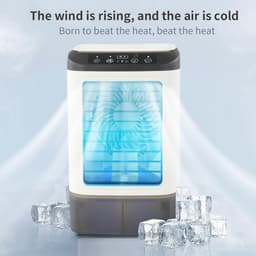 Persoonlijke Airco - Mini Ventilator - Persoonlijke Koeling - Met Sprayfunctie - 900ml Tank - Wit — thumbnail 4