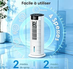 Mobiele Airco - Persoonlijke Koeler - Ruimte Koelen - 3-in-1 Functie - 800 ml Tank - Wit — thumbnail 5