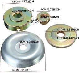 4 stuks vervangende metalen tandwielkast moer bevestigingsset voor bosmaaier, strimmer, grasmaaier, bosmaaier — thumbnail 4