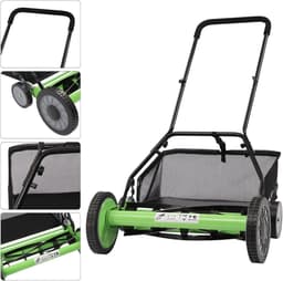 Handgrasmaaier Kooimaaier - Gazonmaaier Duwmaaier - Gazon Onderhouden - Instelbare Maaihoogte - 50 cm Snijbreedte - Groen Zwart — thumbnail 5