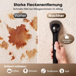 Natstofzuiger - Bekledingsreiniger - Vlekken Verwijderen - Dieptereiniging met Zuigkracht - 3 kg Lichtgewicht - Zwart — thumbnail 3