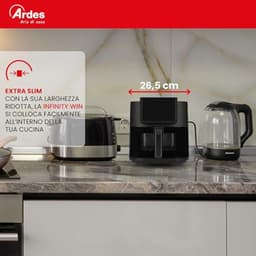 Heteluchtfriteuse - Airfryer Oven - Gezond Koken - Extra Diep Venster - 8 Liter - Zwart — thumbnail 3