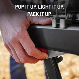 Gasbarbecue draagbaar inklapbaar 81 x 54,5 x 88 cm – Compacte camping BBQ met wielen, dekselthermometer, automatische dekselvergrendeling, 1 brander, zwart – HomebyNicole — thumbnail 1