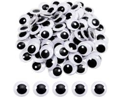 100 Stuks Zelfklevende Wiebeloogjes 20mm Rond voor DIY Speelgoed en Scrapbooking Decoratie