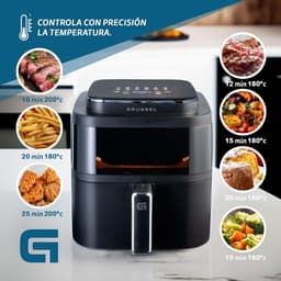 Luchtfriteuse - Airfryer Heteluchtfriteuse - Gezond Koken - Verlicht Kijkvenster - 6 Liter - Zwart — thumbnail 5