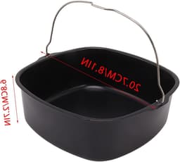 Bakvorm voor Airfryer, Voedselveilige Metaal, Vaatwasserbestendig, Geschikt voor Diepvriezers, Ideaal voor Taarten, Brood en Casseroles, Grijs (20 cm) — thumbnail 2