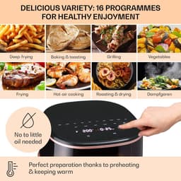 Heteluchtfriteuse - Airfryer XL - Gezond Frituren - Met Stoomfunctie - 7.5 Liter - Zwart — thumbnail 2