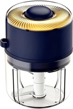 Mini Hakmolen - Keukenmachine - Snel Ingrediënten Hakken - Oplaadbaar Draadloos - 350 ml Capaciteit - Blauw — thumbnail 1