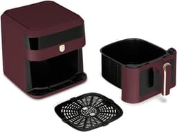 Digitale Heteluchtfriteuse - Airfryer Frituurpan - Gezond Eten Bereiden - Grote Capaciteit - 63 Liter - Bordeaux — thumbnail 4