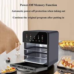 Heteluchtoven Airfryer - Keukenoven Multifunctioneel - Gerechten Bereiden - Dubbellaags Koken - 28x31x34 cm - Roestvrij Staal — thumbnail 2