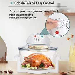 Heteluchtoven Airfryer - Multicooker Grill - Gezond Koken - Grote Glazen Pan - 17 Liter Capaciteit - Transparant — thumbnail 4