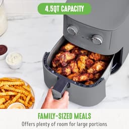 Mechanische Airfryer - Heteluchtfriteuse - Gezond Bakken - Keramische Binnenpan - 45 Liter - Grafiet — thumbnail 2