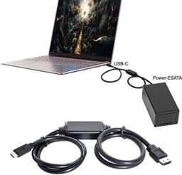 USB-C naar Power Over eSATA Adapter voor HDD SSD ODD Converter — thumbnail 3