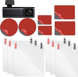 Dashcam Adhesive Pads & Films, Double-Sided Stickers and Transparent Anti-Static Windscreen Films (Pack of 12) — thumbnail 1