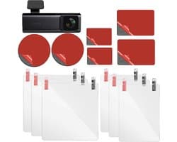 Dashcam Adhesive Pads & Films, Double-Sided Stickers and Transparent Anti-Static Windscreen Films (Pack of 12)