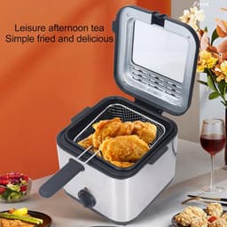Elektrische Friteuse - Snelkookfriteuse - Familie Frituren - Instelbare Temperatuur - 25 Liter Capaciteit - Zilver — thumbnail 5