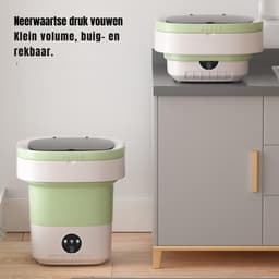 REN® Camping Wasmachine - Mini Wasmachine - Wasmachines - Opvouwbare Kleine Wasmachine en Droger - 7.5L - met Afvoer - Groen - 30cm x 30cm x 33cm; 2.08 kg — thumbnail 7