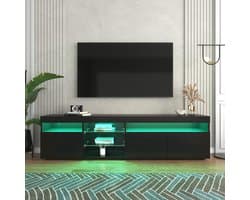 Tv-kast - Mediabureau Dressoir - Woonkamer Inrichten - Variabele Ledverlichting - 180 cm - Zwart