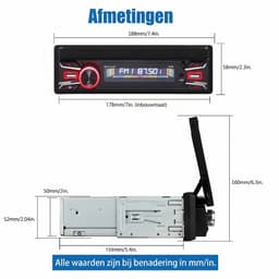 ESSGOO 1Din Autoradio - 7 Inch IPS HD Elektrisch Klapscherm - Apple Carplay & Android Auto (Draadloos) - Bluetooth, Aux, USB, SD & MP5 - Achteruitrijcamera — thumbnail 3