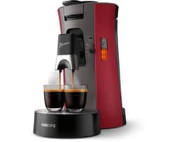 Philips Senseo Select Koffiepadmachine CSA240/90 - Keuze uit 1 of 2 Kopjes - Instelbare Intensiteit - Automatische Uitschakeling - Rood en Kasjmiergrijs