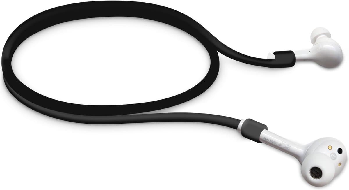 kwmobile Riem geschikt voor Huawei FreeBuds Hoofdtelefoon - Koptelefoonhouder Riem in Zwart — afbeelding 1