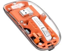 Draadloze Muis voor Laptop en Computer Oranje - Bluetooth - Ergonomisch 2.4G - LED Transparant omhulsel - Laptop - Universeel - LED - USB C