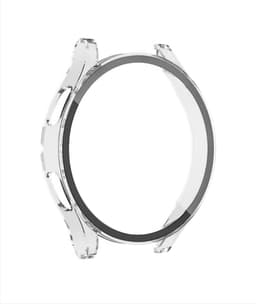 CHPN - Bescherming geschikt voor Samsung Galaxy Watch 4 en 5 - 44MM - Geen krassen meer op jou smartwatch - Beschermkapje voor Samsung Watch - Transparant met zwart - — thumbnail 1