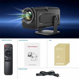 One Zisa - HY300 Mini - Beamer - Projector Beamer - Mini Meamer - 1920x1080dpi - Automatische focus - met WiFi - Android 11 - Zwart — thumbnail 4