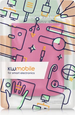 kwmobile flip cover geschikt voor Pocketbook Verse / Verse Lite / Verse Pro / Color / Vivlio Light/Light HD - Case met magnetische sluiting en handvat - Hoes voor e-reader in neon roze - design — thumbnail 4