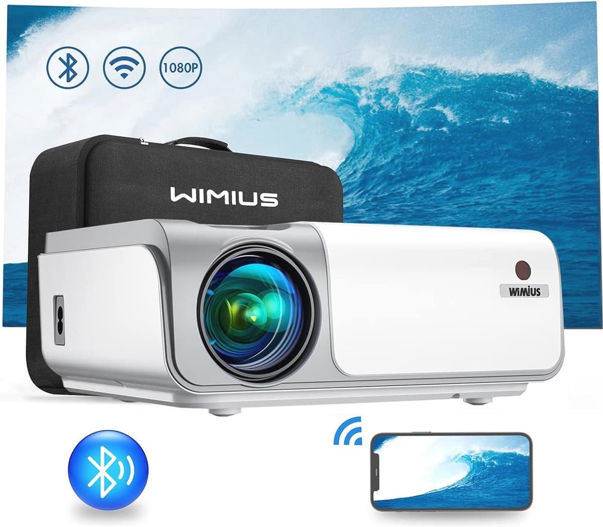Full HD 1080P Beamer met 4K Ondersteuning en 5G WiFi — afbeelding 1