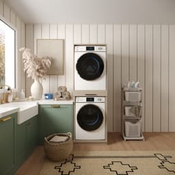 Wasophoogte® Wasmachine Kast Lisbon - Wasmachine verhoger - Wasmachine ombouw - 700(D)*665(B)*1980(H) mm - Taupe — thumbnail 3
