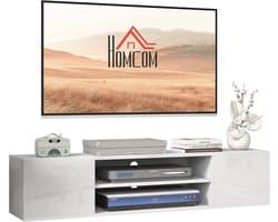 Wandgemonteerde TV-meubel Wit - Breed en Stijlvol Opbergsysteem (140 cm)