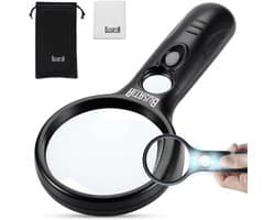 Vergrootglas met LED-verlichting 3 x 45 x hoge vergroting licht hand vergrootglas voor lezen inspectie sieraden hobby en ambachten