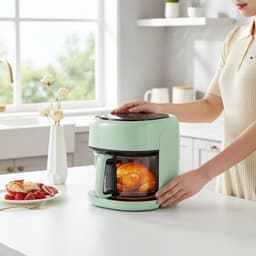 Slimme airfryer met 4,5L capaciteit – olievrije heteluchtoven met kijkvenster — thumbnail 1