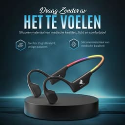 NovaWare Bone Conduction Headphone – Hardloop Oortjes Draadloos - Sport Oordopjes - Sport Oortjes - Open Ear Oortjes - 32GB Geheugen – Bluetooth - IP68 – Zwart — thumbnail 2