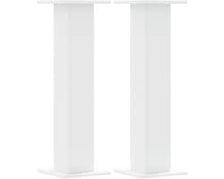 Set van 2 Houten Luidsprekerstandaards 30x30x95cm Wit Sierlijk Ontwerp