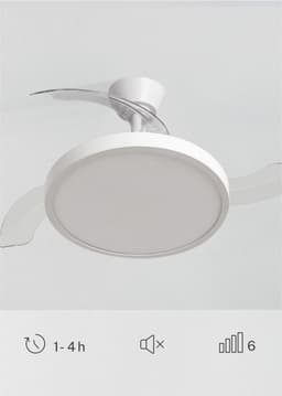 Plafondventilator met afstandsbediening, timer en LED-verlichting - 91 cm, 6 snelheden, intrekbare vleugels, zomer-winterfunctie — thumbnail 3