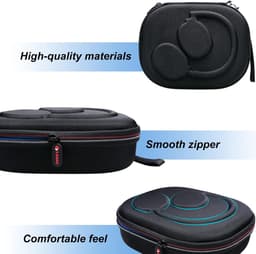 Hoofdtelefoonhoes - Koptelefoon opbergtas - Veilig transport - Duurzaam nylon materiaal - 21.4 x 17 x 6 cm - Blauw — thumbnail 5