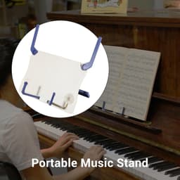 1 stuk – Bureaumuziekstandaard – Draagbare muziekstandaard – Pianomuziekstandaard – Receptenstandaard – Mini bureauboekenplank – Wit – 20,7 x 16,3 cm – Geschikt voor bladmuziek, recepten en tablets — thumbnail 5
