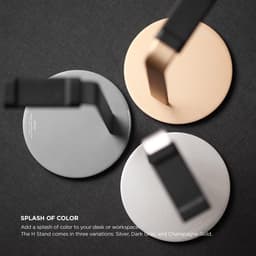 Koptelefoon standaard - Hoofdtelefoon houder - Bureau organizer - Duurzaam aluminium ontwerp - 13 x 265 x 13 cm - zilver — thumbnail 2