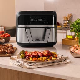 Heteluchtfriteuse 9L - Airfryer met 2 manden - Gezond koken - Dubbele temperatuur controle — thumbnail 5