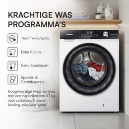 Heinner HWM-H1014IVKA+++ Wasmachine 10 kg – 1400 tpm – Inverter Motor – Energieklasse A – 15 Wasprogramma’s met Stoomfunctie en Voorwasfunctie – Wit – 5 Jaar Garantie — thumbnail 9