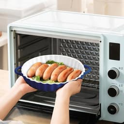 Ynkkvre - Ronde Ovenschaal - Keramiek - Voor Taart En Quiche - 1 Stuk - Geschikt Voor Oven En Airfryer Lichtblauw — thumbnail 7