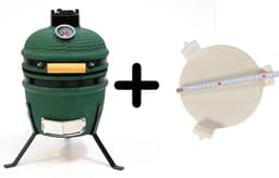 Compleet - Own Grill 13 inch kamado barbecue V2 groen met heatdeflector — thumbnail 3