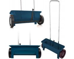 Aurixi® Strooiwagen – Meststofstrooier Met 12 Liter Vulvolume – Meststrooier – Zoutstrooier – Te Gebruiken Voor Gazonmest - Blauw - ‎56cm x 17cm x 22cm